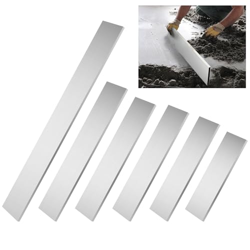PullCrease 6 Pcs Tile Screed Sets Concrete Screed Board 3/4 x 4 x 1.5 2 2.5 3 4 and 6 Length Aluminum Alloy Screeding Tool for Large Concrete Pours Leveling and Precise Flat Work