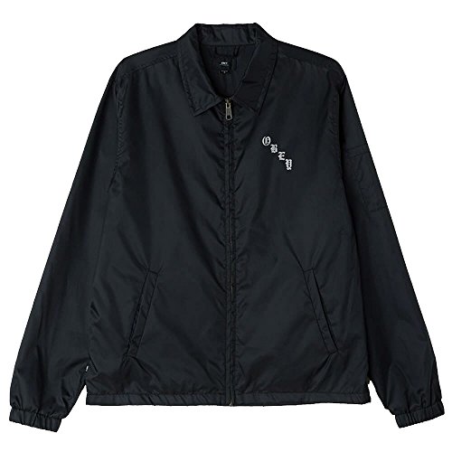 Obey Men's Spider Rose Graphic Jacket, Black, Large