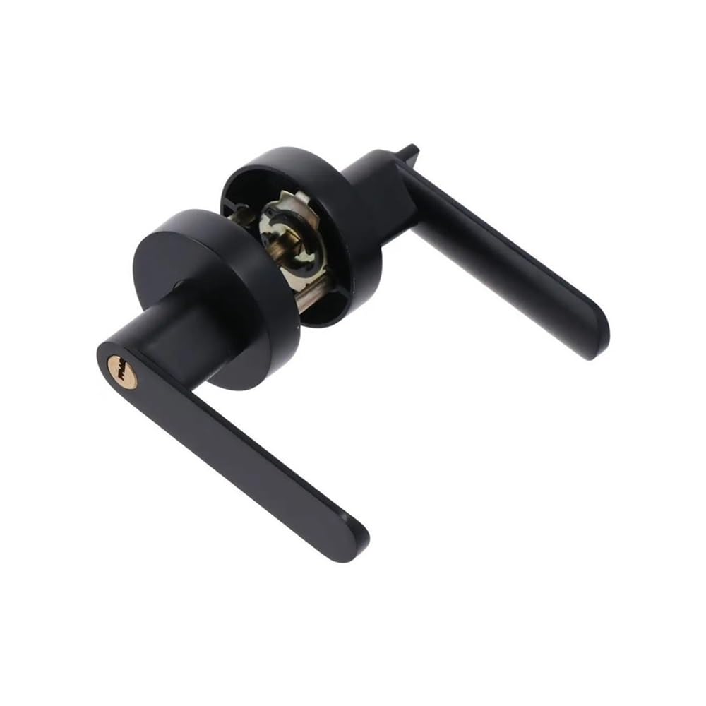 Eowstar Black Keyed Door Handle Lock Set, Interior Exterior Handle For Home(Black)