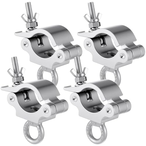 Pelopy 4 Pcs Heavy Duty 2 Inch Truss Clamp with Eye Bolt for 48-51mm Truss Tube/Pipe, Aluminum Stage...