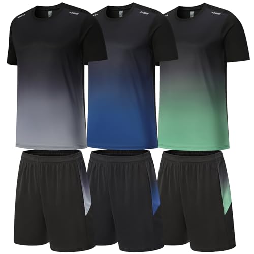 Catálogo de Ropa de Balonmano favoritos de las personas. 46 BOOMCOOL - Ropa de gimnasio para hombres, conjuntos de camisas de entrenamiento, 3 unidades para correr, fútbol, ejercicio atlético, ajuste para deportes, negro, azul, verde...