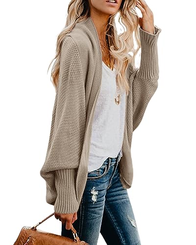 Mafulus Women's Cardigan Sweaters Oversized Chunky Knit Kimono Slouchy Wrap Batwing Open Front Outwear Coat2