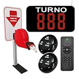 KOQICALL Take a Number System Wireless Queue Calling System with 1 Take a Number Display 2 Waterproof Next Call Button 1 Ticket Dispenser Stand and 3-Digit Ticket Roll