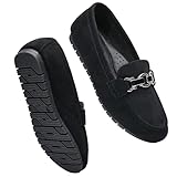 VERDASCO Loafers for Women Comfort Flat Work Shoes Casual Slip On Moccasins Penny Loafers Lady Dress Shoess Black 8