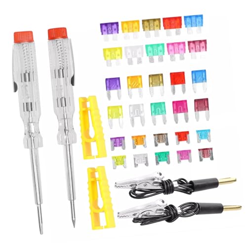 Kit de fusibles para automóvil Alipis, 300 piezas, material de aluminio resistente a altas temperaturas, incluye probador y caja organizadora miniatura 1