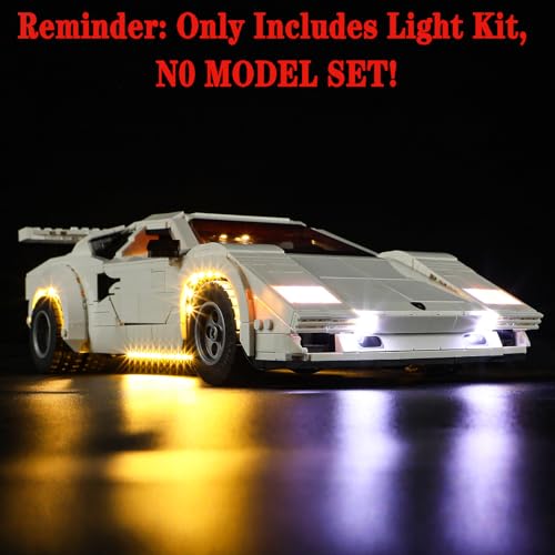 MENZAVA LED Light Set Compatible with LEGO 10337 Lamborghini Countach 5000 Quattrovalvole Icons Building Blocks Model - Image 4