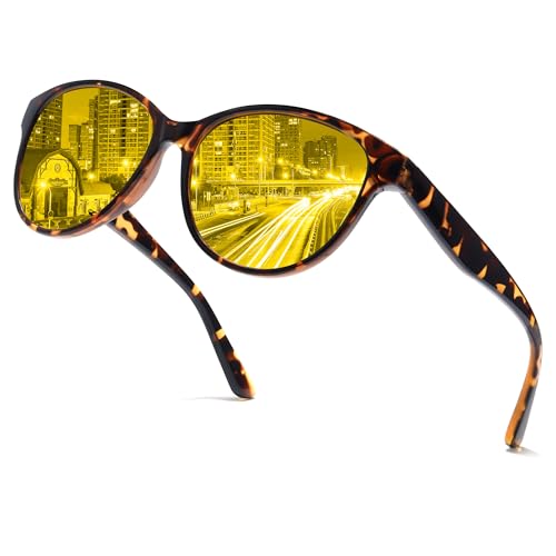 LVIOE Night Vision Glasses for Driving Women Men Yellow Glasses for Night Driving Anti Glare Polarized N8091