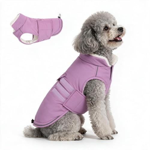 Mklhgty Waterproof Dog Jackets, Fleece Reflective Dog Cold Weather Coats,XS