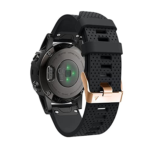 Correa de silicona de 20mm compatible con Garmin Fenix 6S Pro y acabado premium en oro rosa