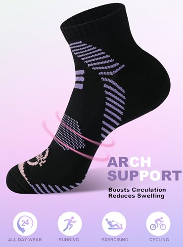 Image of Trusiel Women Ankle Compression Athletic Running Socks No Show Low Cut 5 Pairs