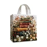 Sac a Main Femme Unisexe Mignon Sacs Réutilisables Avec Poignées Matelassées En Patchwork Brodé,Spacieux Décontracté Voyages Tote Bag Pour La Randonnée En Plein Air D01 One Size