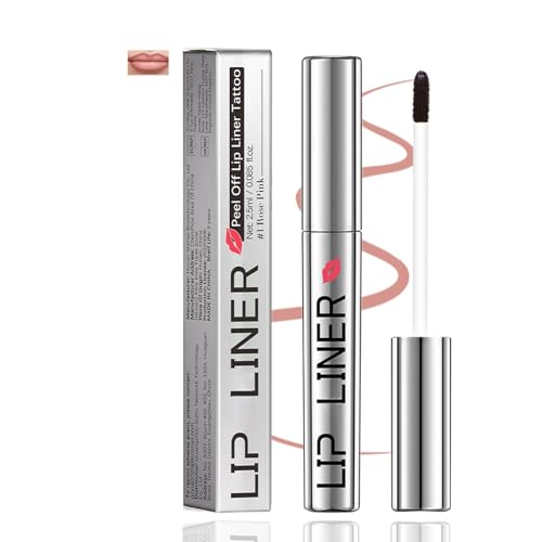 Rose Pink Matte Finish Peel Off Lip Stain - Long Lasting Waterproof Transfer-proof Lip Liner with Vitamin E for Natural Tattoo-Like Look, 2.5ml, Smudge Proof Smoother Application