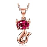 Brilla Gifts for Women Fine Jewelry 925 Sterling Silver Pendant Necklace Rose Gold 'Miss Cat'