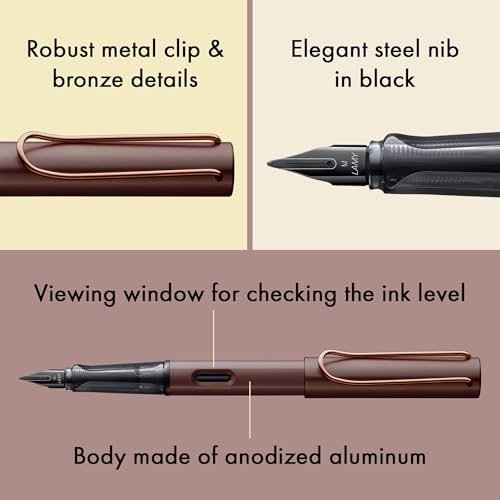 Image of Lamy Lx Marron Fountain Pen Extra Fine Nib with T10 Blue cartridge and Z28 Convertor