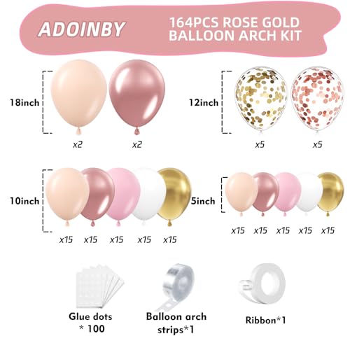 23% Off Rose Gold Balloon Arch Kit – 164 Pcs Party Decor - Image 3
