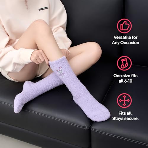 Image of COOLMATE Fuzzy Socks for Women Gift Box - Cozy Soft Cloud Socks for Spa Home, Mother's Day Gifts for Mom Grandma