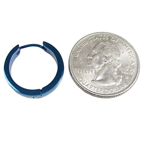 Stainless Steel Curved Face Round Hoop Men Earrings Silver Blue Rose Gold Black 20mm4