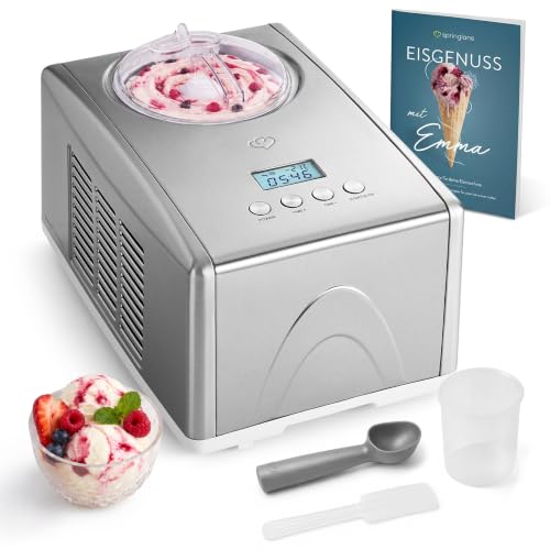 Produktfoto von SPRINGLANE Eismaschine Emma 1,5 L mit selbstkühlendem Kompressor 150 W, aus Edelstahl mit entnehmbarem Eisbehälter,&hellip;