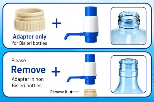 Image of Manual Water Dispenser Pump for 20-25 Litre Bottles | Portable Hand Press Water Pump| Food Grade Material| Easy Installation (Blue and White)