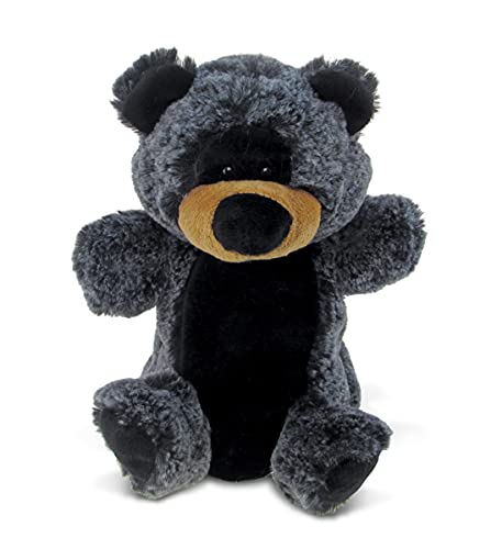 DolliBu Black Bear Plush Hand Puppet For Kids - Soft Furry Stuffed Animal Hand Puppet Toy, Puppet Show Games Puppet Theaters for Kids, Adult Cute Puppets Educational Toy to Teach Children & Toddlers