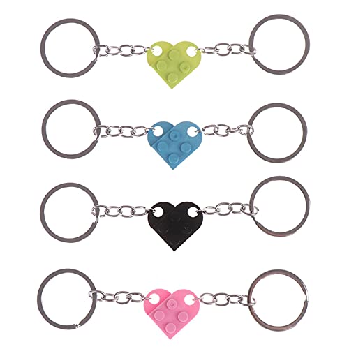 2 stuks Leuke Liefde Hart Baksteen Sleutelhanger voor Koppels Vriendschap Vrouwen Mannen Meisje Jongen Elementen… - Afbeelding 4
