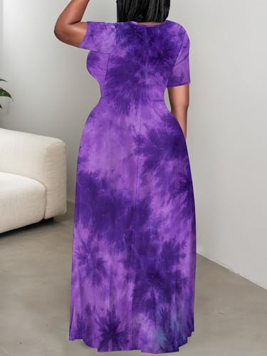 Image of Plus Size Maxi Dresses for Curvy Women T-Shirt Summer Sun Dresses Loose Fit