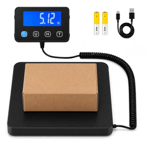 Digital Shipping Scale, Postal Scale, 220 lb, 0.1 oz, Remote Display