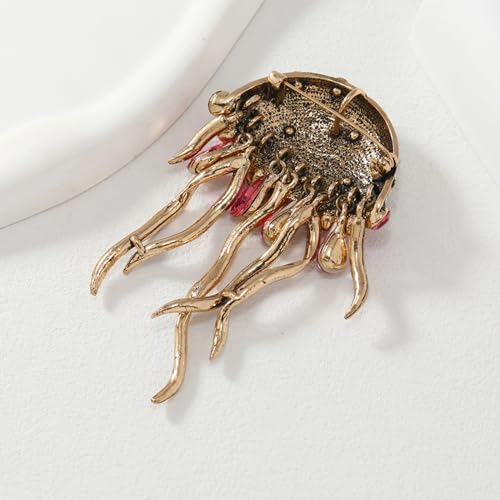 Image of Sparkles Big Blue Crystal Rhinestone Jellyfish Brooch Ocean Animal Jewelry