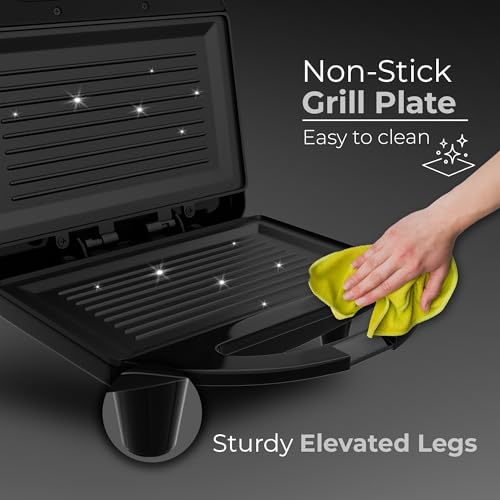 Image of Butterfly Matchless Sandwich Maker | 750 W | Large Non Stick Plates for Large Size Bread, Panini, Grill, Zucchini, Sandwich | Spill Free | Breakfast Appliace For Kitchen | Black