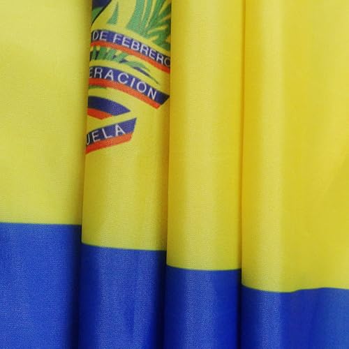 AZ FLAG - Flagge Venezuela Alt Mit Wappenschild - 150x90 cm - Venezuela Fahne 100% Polyester mit Messing-Ösen - 110g