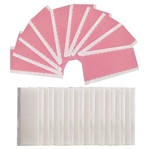240pcs Hair Extension Tape Tabs, Waterproof Wig Tape Toupee Tape for Human Hair Weft Replacement(4 x 0.8 cm White+Pink) " Cover