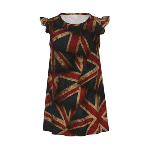 Augenstern Flutter Sleeve Nightgown Pajama Gown Vintage Uk British Flag Easy Pull-On Sleepwear Nightdress