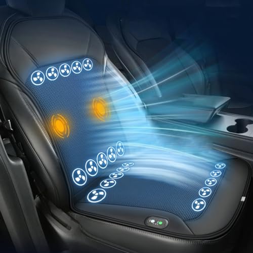 NAUXIU Eiskühlendes Autositz, Eissitz mit 12 leistungsstarken Ventilatoren, angetrieben durch 12 V Auto, Massageentlastung, 3 Windgeschwindigkeiten, automatische Abschaltung, Wärmeableitung, kühlendes NAUXIU Eiskühlendes Autositz, Eissitz mit 12 leistungsstarken Ventilatoren, angetrieben durch 12 V Auto, Massageentlastung, 3 Windgeschwindigkeiten, automatische Abschaltung, Wärmeableitung, kühlendes