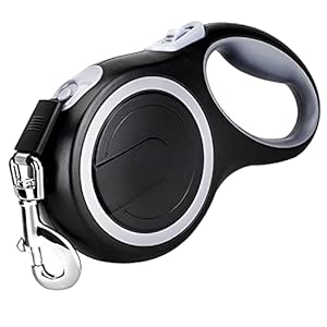 26Ft Retractable Dog Leash, Heavy Duty Great Leash for Dog up to 110 lbs, Anti-Slip Rubberized Handle, One-Handed Brake, Strong Nylon Tape, Tangle Free——MK-DEF