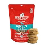 Stella & Chewy's Freeze-Dried Raw Surf & Turf (Beef & Salmon) Dinner Patties Grain-Free Dog Food, 14 oz bag