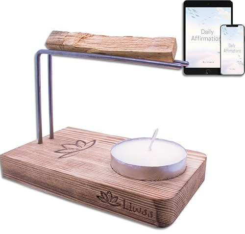 Handcrafted-Palo-Santo-Holder-Sage-Burner-KIT-Includes-Palo-Santo-Stick-Large-Tea-Candle-Daily-Affirmations-eBook-Designed-to-Keep-Smudge-Sticks-Burning-Longer-Ideal-Spiritual-Meditation-Gift Handcrafted Palo Santo Holder Sage Burner KIT Includes Palo Santo Stick Large Tea Candle Daily Affirmations eBook Designed to Keep Smudge Sticks Burning Longer Ideal Spiritual Meditation Gift