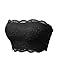 TL Women's Full Floral Lace Strapless Seamless Stretchy Bandeau Tube Bra Top BLACK Medium