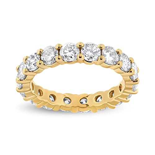 Haus of Brilliance 14K Yellow Gold 3.00 Cttw Diamond Shared Prong Full Eternity Band Engagement Wedding or Anniversary Ring (J-K Color, VS1-VS2 Clarity) - Size 7