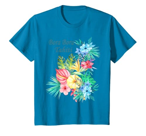 Bora Bora Tahiti Belle Chemise de Vacances à Fleurs Tropicales T-Shirt