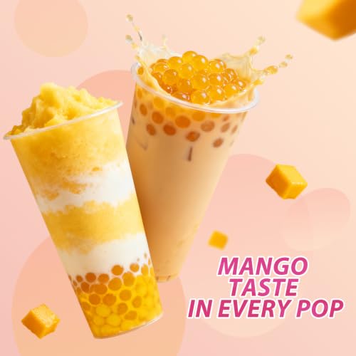 Image of Soeos Strawberry Mango Popping Boba, Fruit Pearls, 1.2 lb (550 g) Pack of 2