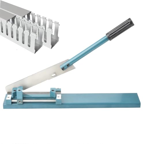 Manual Din Rail Cutter, Portable Cutting Machine for PVC Trunking, Plastic Wiring Duct, Shear Hand Trunking Cutter, 45°/90°Angle Adjustable, Width Adjustable (Without Ruler)