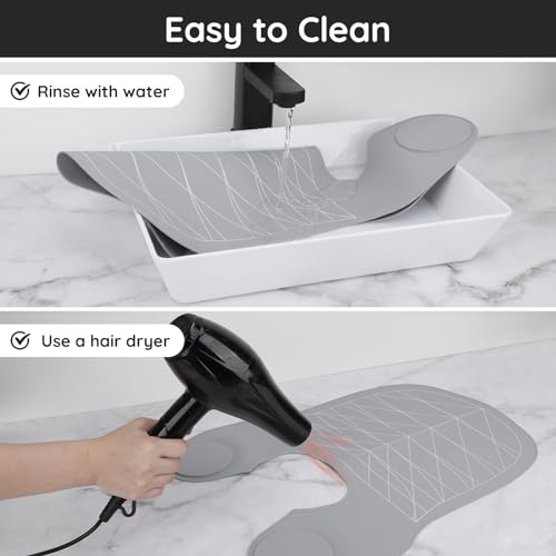 Segbeauty Friseur Stylist Schneidkragen, Schultern Haarschneidematte, Wasserdichtes, Silikon, Friseurumhang für Friseursalon, mit Schneidelinie (Grau)