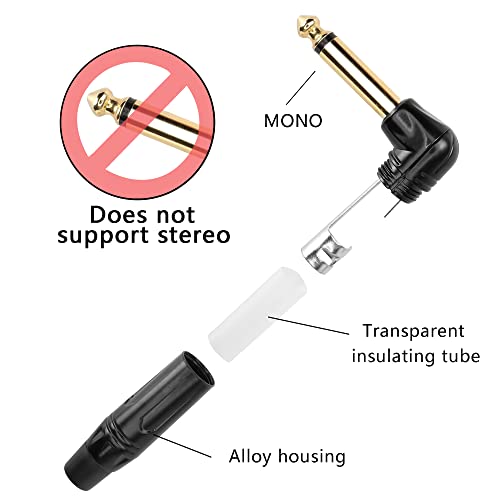 Audio Plug 1/4" ángulo derecho 6.35mm TS (2 piezas) miniatura 6
