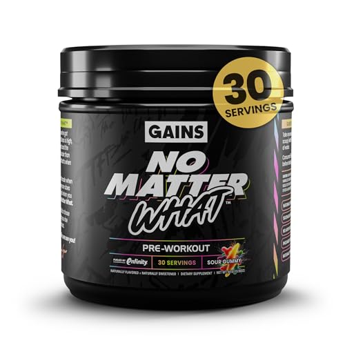 Gains in Bulk No Matter What Pre Workout Powder, with Paraxanthine, Amino Acids & L Theanine,...