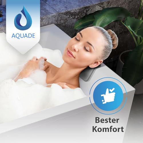 AQUADE Acryl Badewanne 180x80 Modell: Ulm - Weiß Badewanne Komplettset 180x80 - Badewannen mit Wannenfüßen + Schürze + Wannenrandarmatur + Nackenkissen – Bild 6