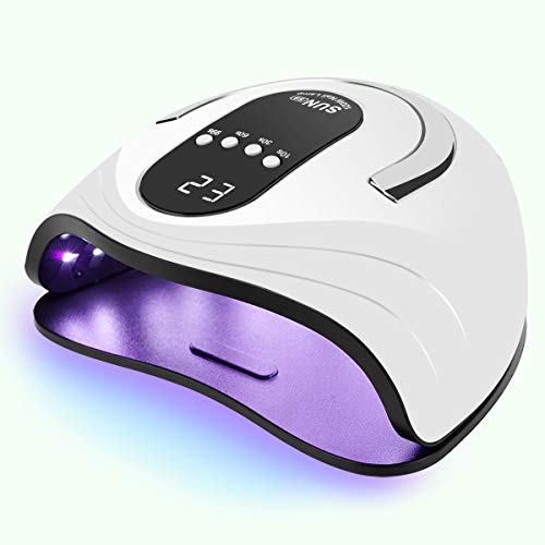 Professional UV LED Nail Lamp, 120W Portable Handle Nail Dryer Gel Nail Polish UV Lamp Nail Art Tools with Four Timers