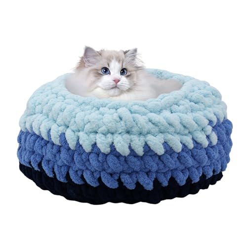 OMAGAI Ombre Gradient Round Cat Bed for Indoor...