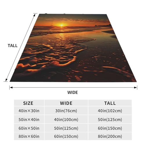 Couverture flanelle orange lever de soleil, un cocon de douceur chaude