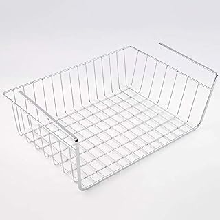 CamKpell Silver Polyester & Spandex Lightweight and Durable Design Suoerior Kitchen Under Shelf Storage Basket Lightweight Metal Organiser Rack