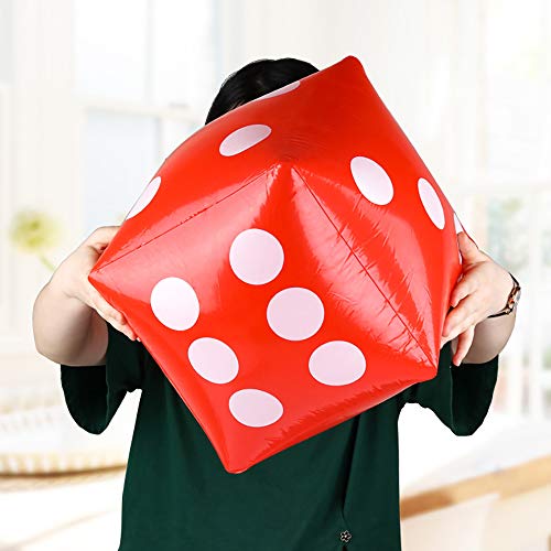 11.8" Jumbo Inflatable Dice, 2Pack Outdoor Fun Giant Inflatable Dice Set And 12Mm 10Pcs Dice For Indoor And Outdoor Broad Game, Ludo And Pool Party (Red) #TOP3